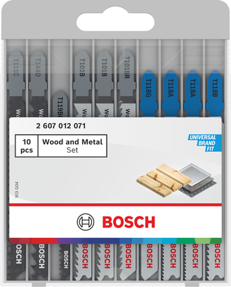 Bosch puidu- ja metallitriitsa terade põhikomplekt, 10 osa.